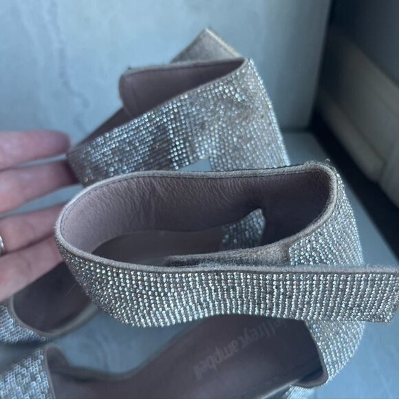 ** Jeffrey Campbell Kassidy Glitter Jeweled Block Heel Sandals 8 - Picture 5 of 12